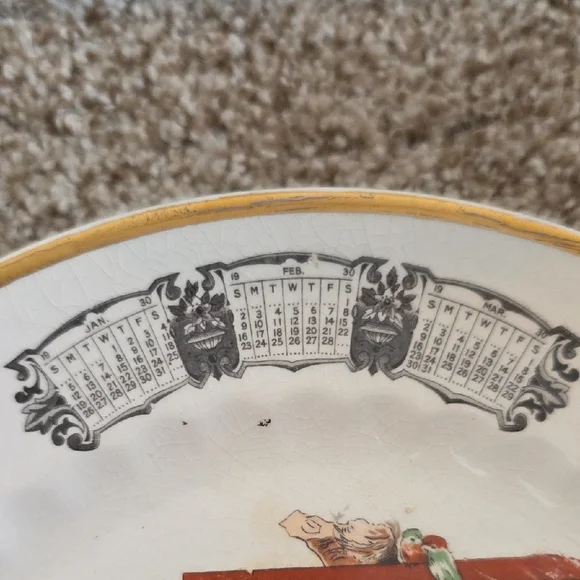 Vintage Porcelain Advertising Plate with Gold Trim - 1930 - Picture 6 of 9